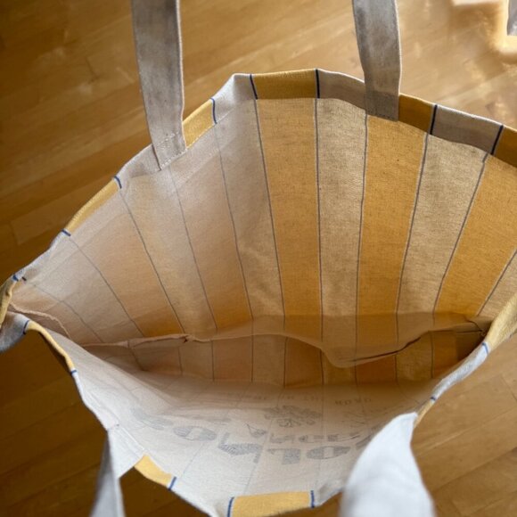 NWOT Sezane BONJOUR LOS ANGELES Yellow/Cream Striped Tote - Picture 4 of 4